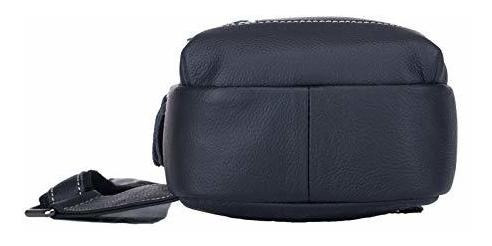 Imagen 5 de 7 de Cuero Genuino Mens Pecho Bolsa Casual Crossbody Bolso Hombr