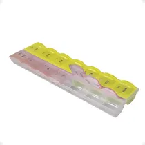 Comprar Organizador De Medicamentos Pastillero Semanal 2 Veces Al Dia Amarillo\u002Frosa - Otec