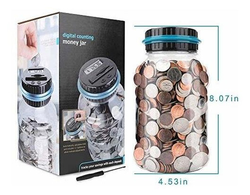 Alcancía Megac Digital Coin Big Piggy Bank - Pantalla Autom