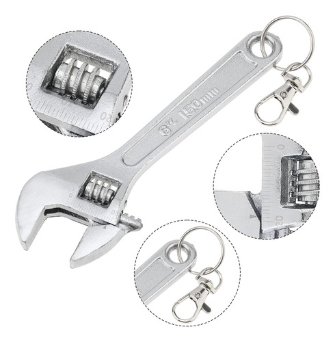 Llavero De Acero Inoxidable Ajustable 6 Pulgadas Plateado