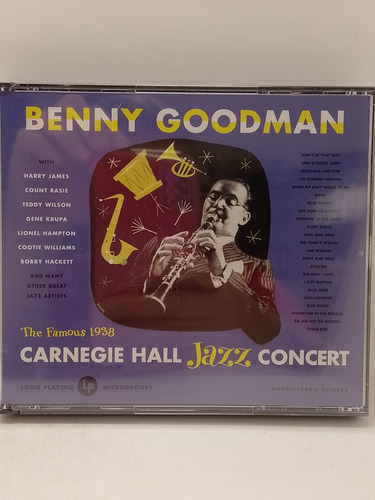 Benny Goodman Carnegie Hall Jazz Concert Cd Doble Nuevo