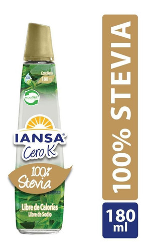 Endulzante Líquido Iansa Cero K 100% Stevia 180 Ml