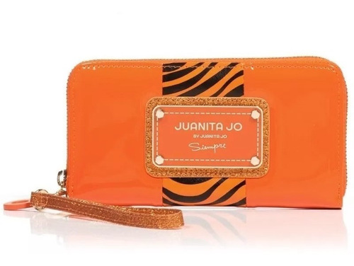 Billetera Juanita Jo Hand Pocket  Charol C/lata 30104naranja