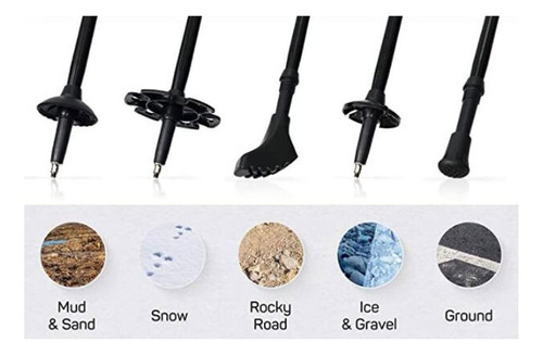 2 Piezas Bastones De Trekking Senderismo Bastones Plegables