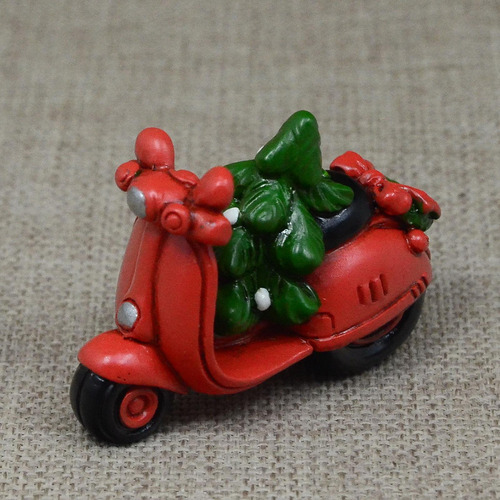 2 Estatua De Motocicleta Navideña Con De Navidad,