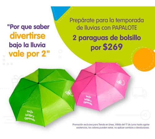 Promoción 2 Paraguas De Bolsillo $269