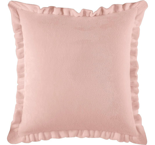 Rachel Ashwell Farmhouse Almohada Decorativa, 18x18, Rosa