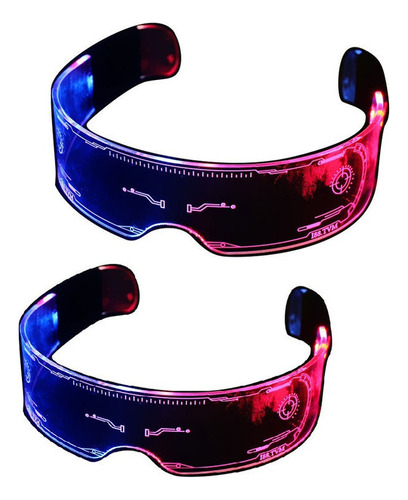 2pcs Anteojos Con Luz Led,   Para  Cosplay, Fiesta, Bar