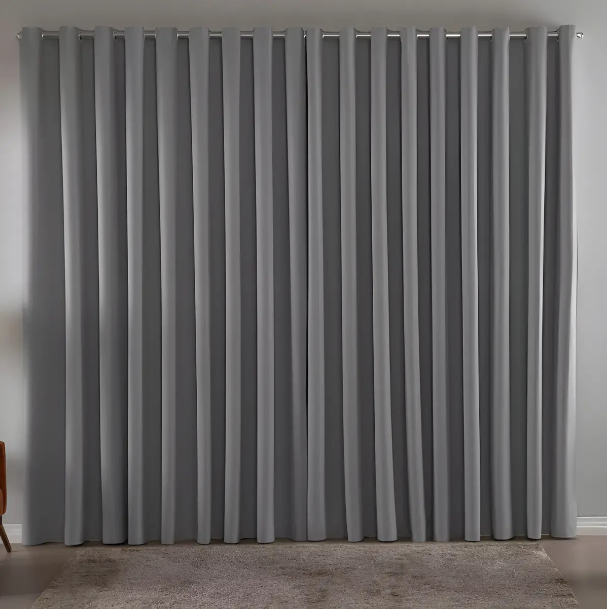 Cortina Blackout Em Tecido 2,80x2,30 Corta Luz Cor Cinza