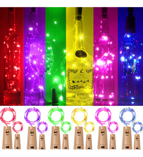 12 Paquetes De 20 Luces Led Para Botellas De Vino Con Corcho