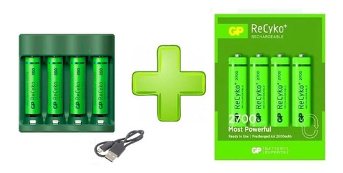 Imagen 1 de 7 de Cargador Gp + 4 Aaa 850mah + 4 Aa 2700mah Pilas Recargables