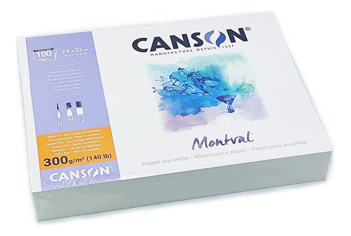 Bloco Aquarela Montval Canson A4+ 24cmx32cm 300g 100 Folhas