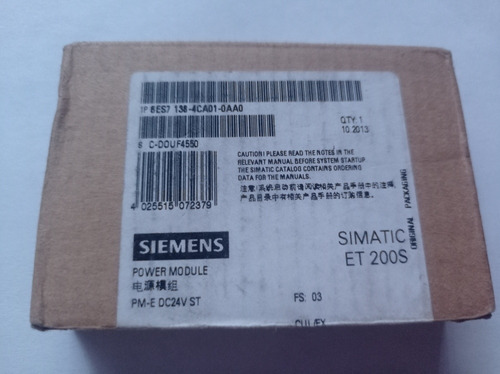 Siemens Módulo De Potencia Simatic  6es7 138-4ca01-0aa0