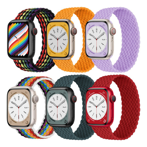 6 Correas Elásticas Para Apple Watch Iwatch Ultra Se 9 8 7 6