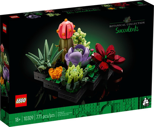 Lego Botanical Collection 10309, jarrones con plantas suculentas, número de piezas: 771