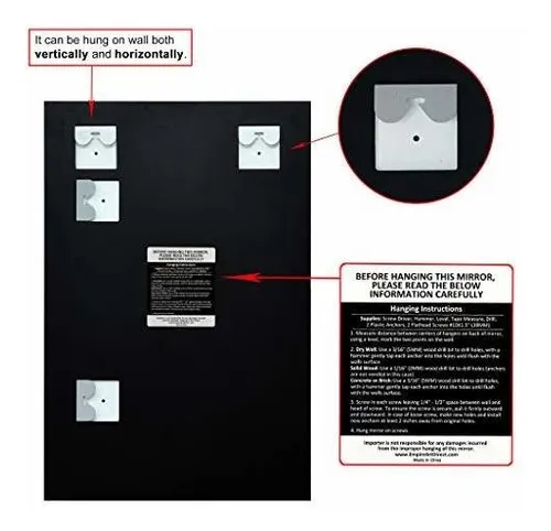 Espejo De Pared Moderno Rectangular, 20 X 30