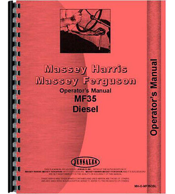 New Operators Manual Fits Massey Ferguson 35 Tractor (di Cca