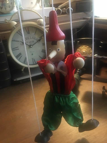 Marioneta Pinocho Madera 50 Cm Muñeco Tipo Antiguo Vintage