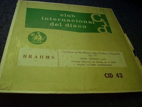 Brahms  Concierto En Re Mayor  D.oistrakh(viol)  Vinilo