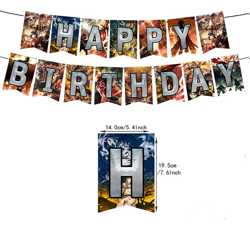 Globos De Cumpleaños Decoración Attack On Titan Temática