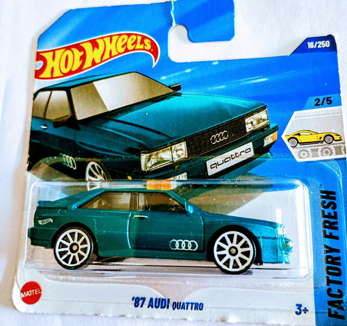 Auto Hot Wheels Español 87 Audi Quattro Escala 1/64 7cm Rdf1 Verde Azulado Factory Fresh