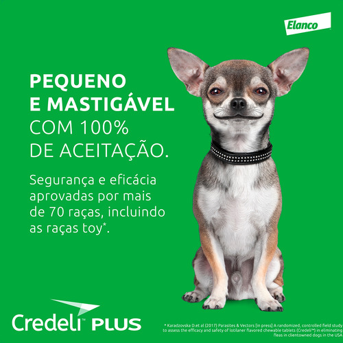 4 Credeli Plus Elanco Para Cães De 22 A 45 Kg - 1 Comprimido