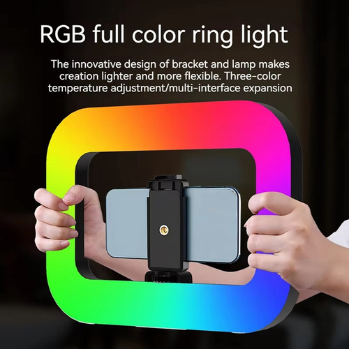 Luz De Anillo Rgb Recargable Para Fotografía Para Selfies, C
