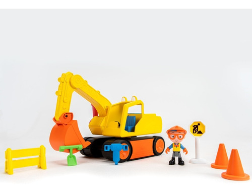 Imagen 3 de 6 de Blippi excavadora 33cm Con Sonido + Muñeco Accesorios Edu
