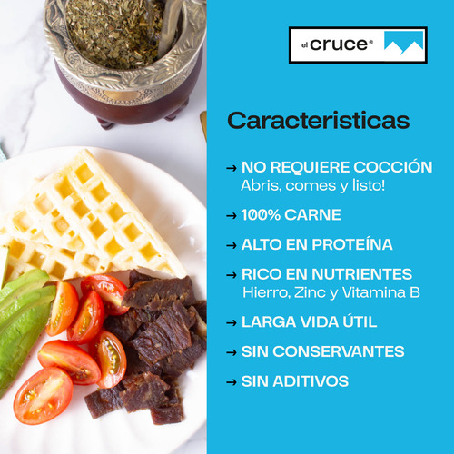 Snack Proteico El Cruce Tradicional 75 G - Jerky - Charqui