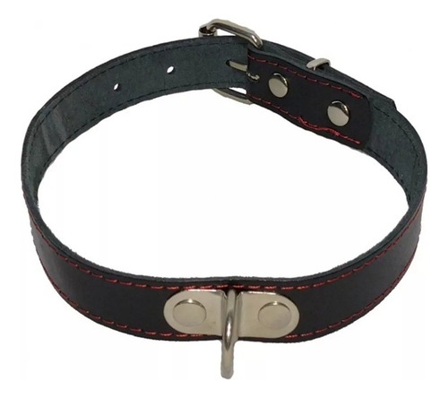 Choker Collar Gargantilla Chocker De Cuero Liso Con Hebilla Negro
