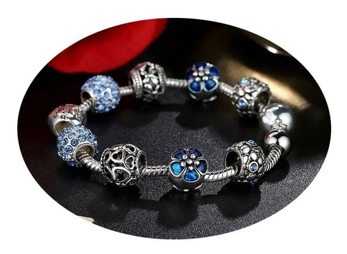 Pulseras De Plata Mujer Con Encantos Chapa Plata Fina 925