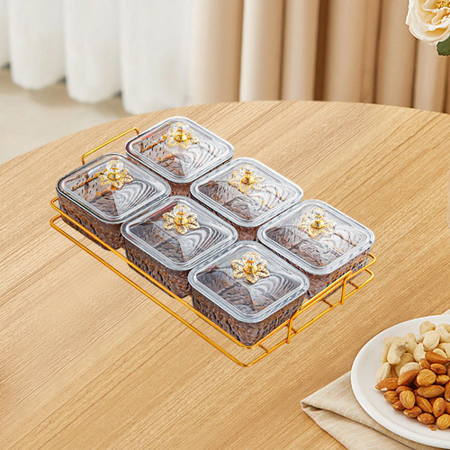 Platos Para Servir , Recipiente Para 6 Gris De Cuadrícula