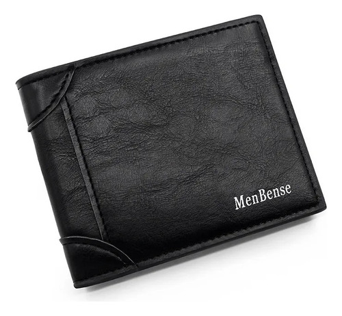 Cartera Corta Simple De Pu For Hombre Con Bolsillo For Mon