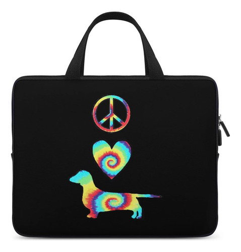 Peace Love Dachshunds Tie Dye Bolsa Delgada Para Computadora