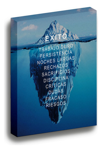 Cuadro Lienzo Canvas Éxito Iceberg Frase Motivación 25*30cm