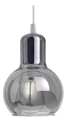 Lampara Colgante 1 Luz Cromo Vidrio Fume Moderna Led Color Vidrio Transparente Gioluce 2901-1-CR-FU