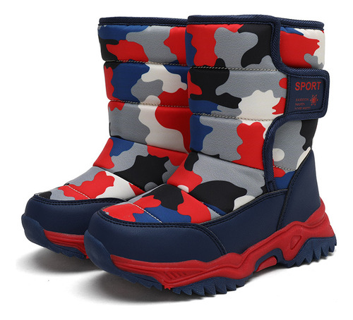 Botas De Nieve De Camuflaje Impermeables Cálidas Para Invier