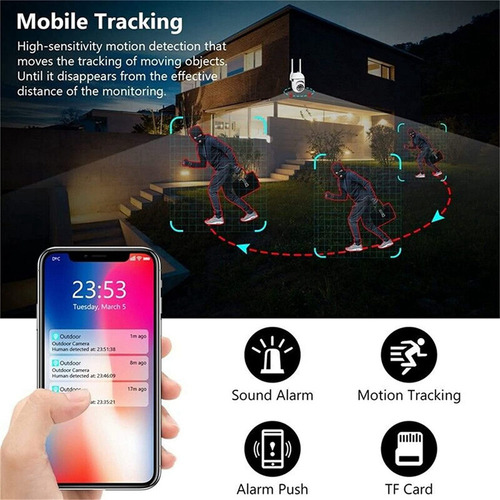 2 Câmeras De Segurança Externas, Câmeras Wifi De 2,4 Ghz