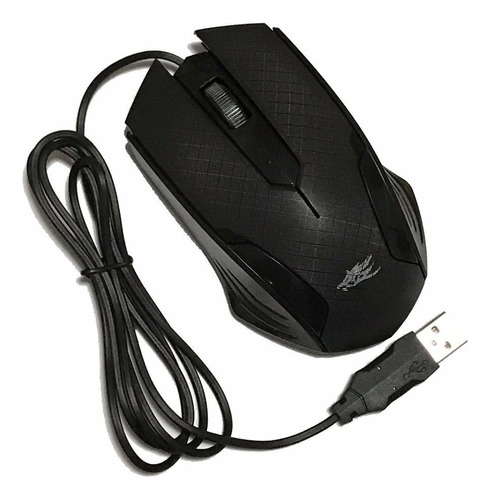 Mouse Optico Usb 2.0 1200 Dpi Gamer Juegos Cable Acordonado® Color Negro