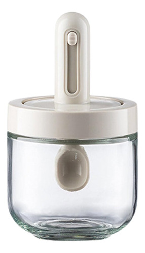 Spice Jar With Spoon Lid Built-in Condiment Container Glass