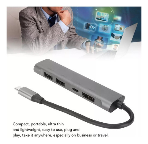Hub Usb C Adaptador Usb C Para Displayport Tipo C Para Displ