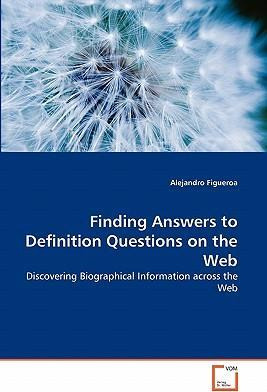 Libro Finding Answers To Definition Questions On The Web ...