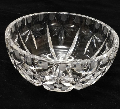 Bowl Compotera Ensaladera Pote Cristal Tallado Villa Urquiza