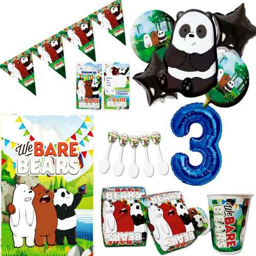 Kit Decoración Osos Escandalosos X12 Niños Bouquet + Numero