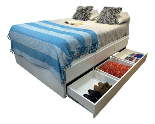 Cama Con Cajones Box 12  (6 De Cada Lado) Premium