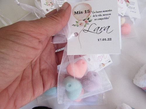 Souvenir X 3 Jabones En Bolsita De Organza
