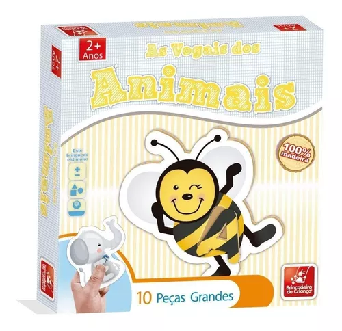 Brinquedo Pedagógico Madeira Quebra Cabeça Infantil Desenhos Ou Animais Vol  2