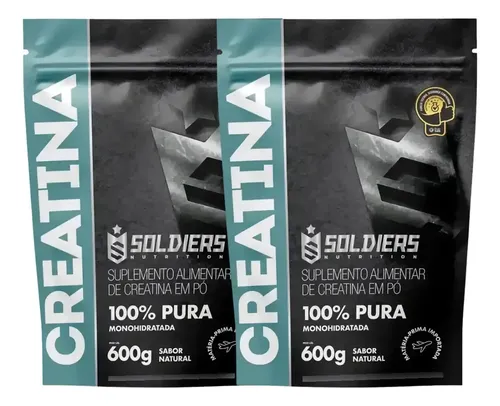 Creatina Monohidratada 1200g Soldiers Nutrition 100% Pura Sem Sab...