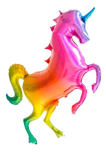 Globo Meta Unicornio Holográfico Multicolor Apto Helio 125cm