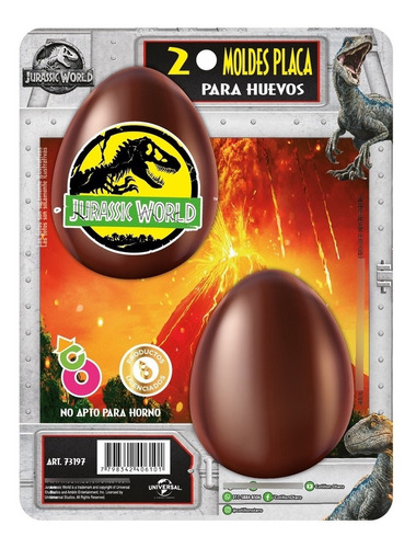 Set 2 Moldes Placa Huevo Jurassic World Pascuas - Cc